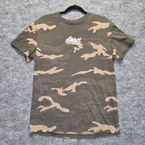 Aeropostale Shirt Mens Medium Green Camo Aero Logo Embroidered Tee Short Sleeve